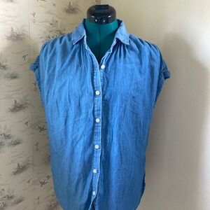 a.n.a - Short-Sleeve Denim Button Down Shirt